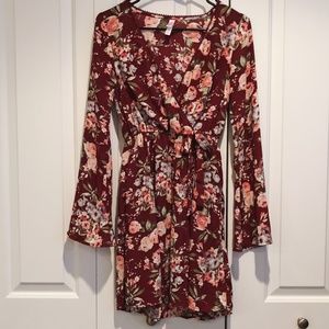 Target Xhilaration Maroon Floral Dress